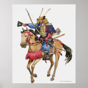 武士イラストレーション ポスター