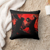 武士対忍者の水彩画の芸術の装飾用クッション クッション (ブランケット)