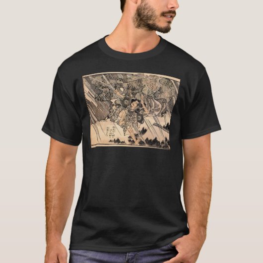 武士日本のな絵を描くc. 1800's tシャツ (正面)