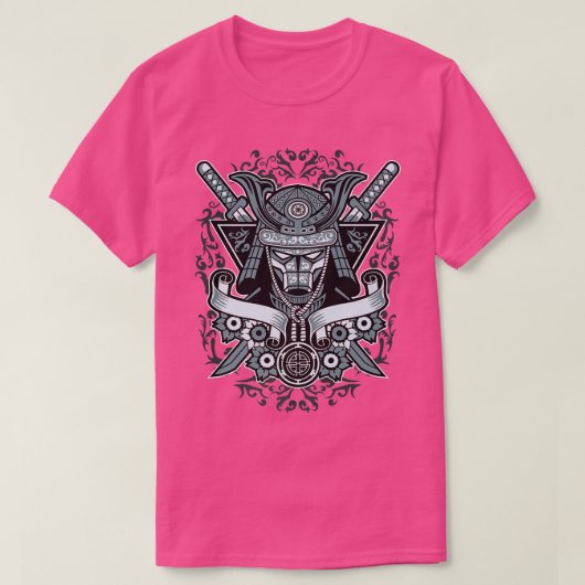武士日本のの刀と Tシャツ (デザイン正面)