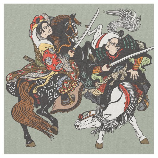 武士日本のの戦い ファブリック (クローズアップ)
