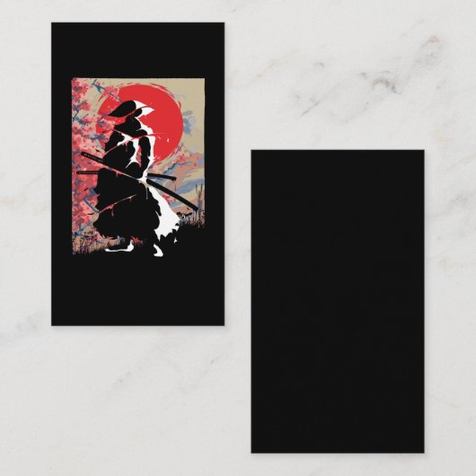 武士日本の日本武士道剣士 名刺 (正面/裏面)