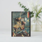 武士道と戦う日本の浮世絵武士 ポストカード (スタンド正面)