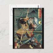 武士道と戦う日本の浮世絵武士 ポストカード (正面/裏面)