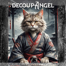 武士道の猫の精神 – デコページ –  薄葉紙