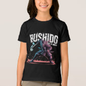 武士道サムライ武者アニメベクトルロゴ トライブレンドTシャツ (正面)