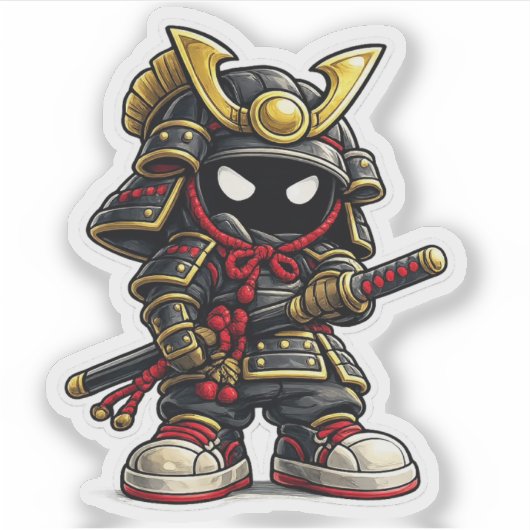 武士道マスコットステッカー シール (正面)