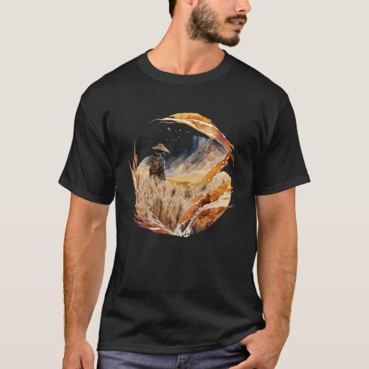 武士道レトロ日本侍ヴィンテージ刀剣士 Tシャツ (正面)