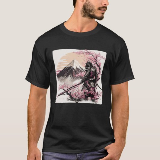武士道ヴィンテージサムライ日本のウォリアーレトロスー Tシャツ (正面)