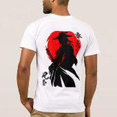 武士道愛好家のための大胆なサムライ・アート Tシャツ (裏面)