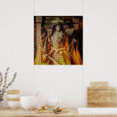 武士道日本の武具侍スカル ポスター (キッチン)