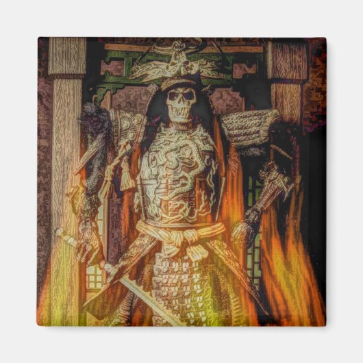 武士道日本の武具侍スカル マグネット (正面)