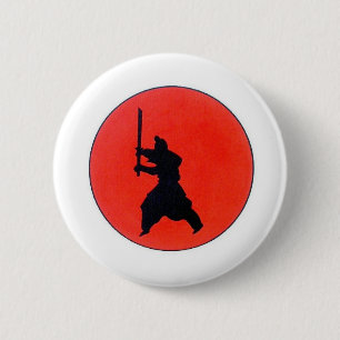 武士道日本の6cmラウンドバッジ 缶バッジ