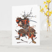 武士 カード (黄色い花)