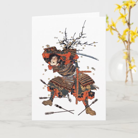 武士 カード (黄色い花)