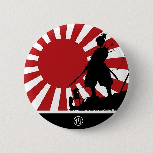 武士 缶バッジ (正面)