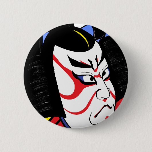武士 缶バッジ (正面)