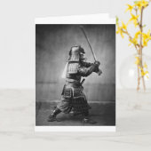武士C. 1860年の写真 カード (黄色い花)