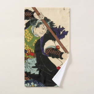 武家浪人築岡芳年1869年 ハンドタオル