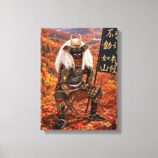 武田信玄サムライ鎧兜の秋 12x16 キャンバスプリント