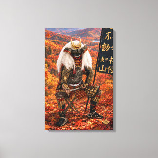 武田信玄サムライ鎧兜の秋 16x24 キャンバスプリント