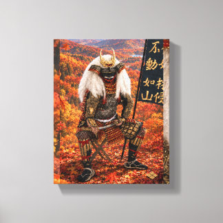 武田信玄サムライ鎧兜の秋 8x10 キャンバスプリント