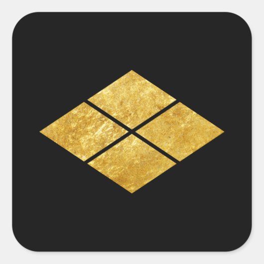 武田家日本の門武家フェイク金ゴールド スクエアシール (正面)