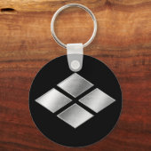 武田氏家紋シルバークローム キーホルダー (正面)