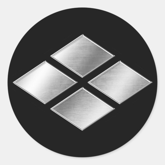 武田氏家紋シルバークローム ラウンドシール (正面)