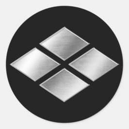 武田氏家紋シルバークローム ラウンドシール