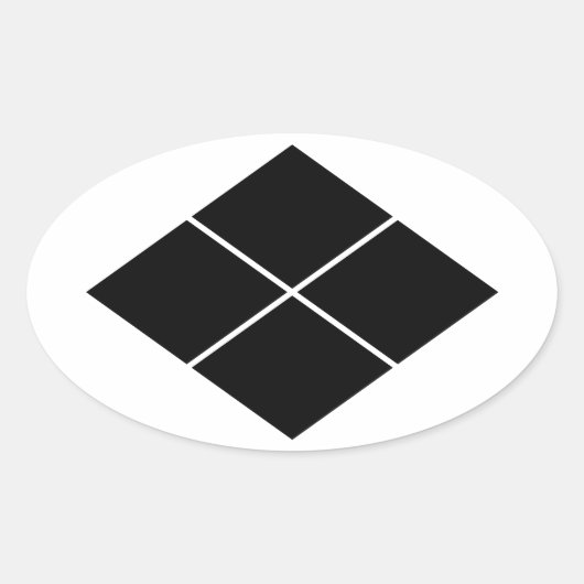 武田菱 楕円形シール (正面)