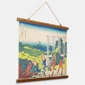 武蔵北斎浮世絵日本の専住 吊り下げ型タペストリー (傾斜あり)
