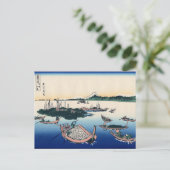 武蔵国佃島（北斎） ポストカード (スタンド正面)