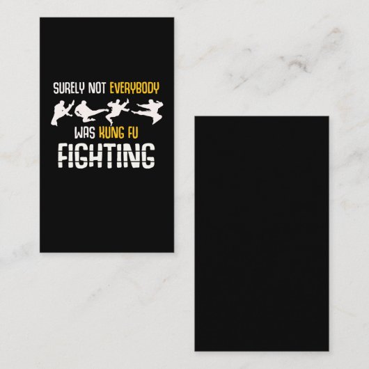 武術おもしろいアーツジョークククンフーファイティング 名刺 (正面/裏面)