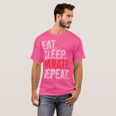 武術おもしろい忍者衣裳シャツスリープ食べ空手 Tシャツ (正面フル)