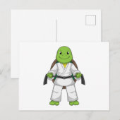 武術の達人になったカメ（黒帯） ポストカード (正面/裏面)