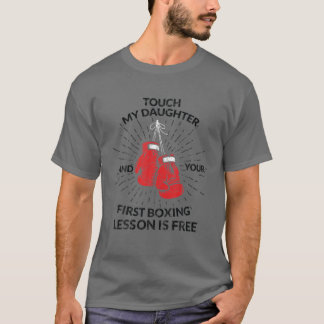 武術アーツおもしろいTouchドーターボクシングレッスンFr Tシャツ