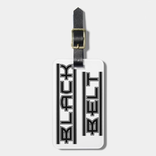 武術アーツはっきりしたブラックベルトギアバッグラベル ラゲッジタグ (正面縦)