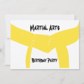 武術アーツイエローベルト誕生日パーティーへの招待 招待状 (裏面)