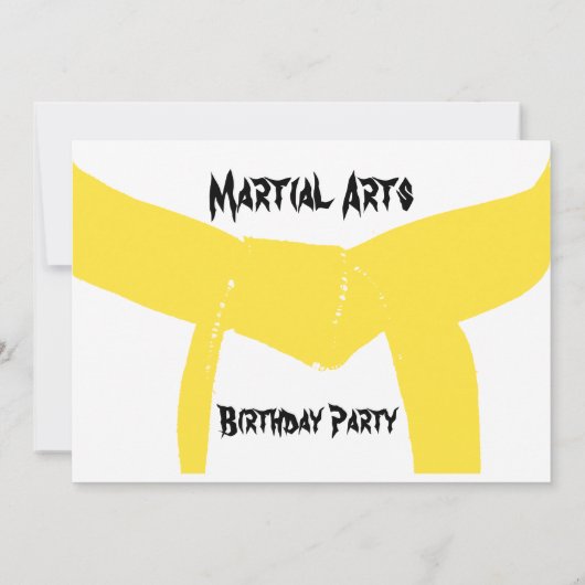 武術アーツイエローベルト誕生日パーティーへの招待 招待状 (裏面)