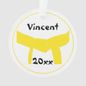 武術アーツイエローベルト オーナメント (正面)