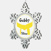 武術アーツイエローベルト スノーフレークピューターオーナメント (右)