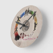 武術アーツウォールクロック ラウンド壁時計 (傾斜)