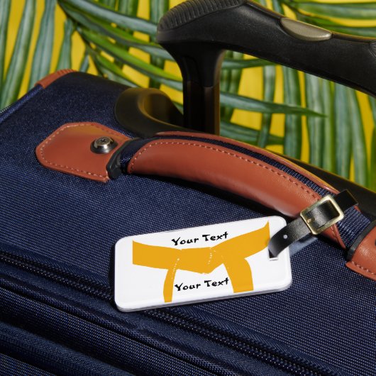 武術アーツオレンジベルトギアバッグラベル ラゲッジタグ (正面インサイチュ3)