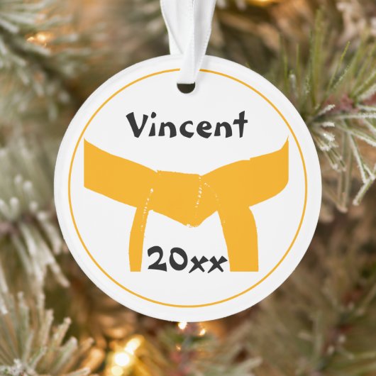 武術アーツオレンジベルトデイテッド オーナメント (ツリー)