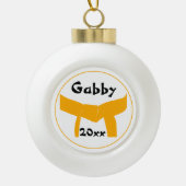 武術アーツオレンジベルトデイテッド セラミックボールオーナメント (正面)