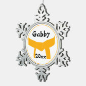 武術アーツオレンジベルト スノーフレークピューターオーナメント (右)