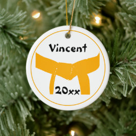 武術アーツオレンジベルト セラミックオーナメント