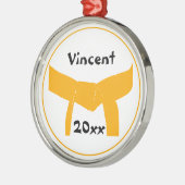 武術アーツオレンジベルト メタルオーナメント (左)