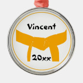 武術アーツオレンジベルト メタルオーナメント (正面)